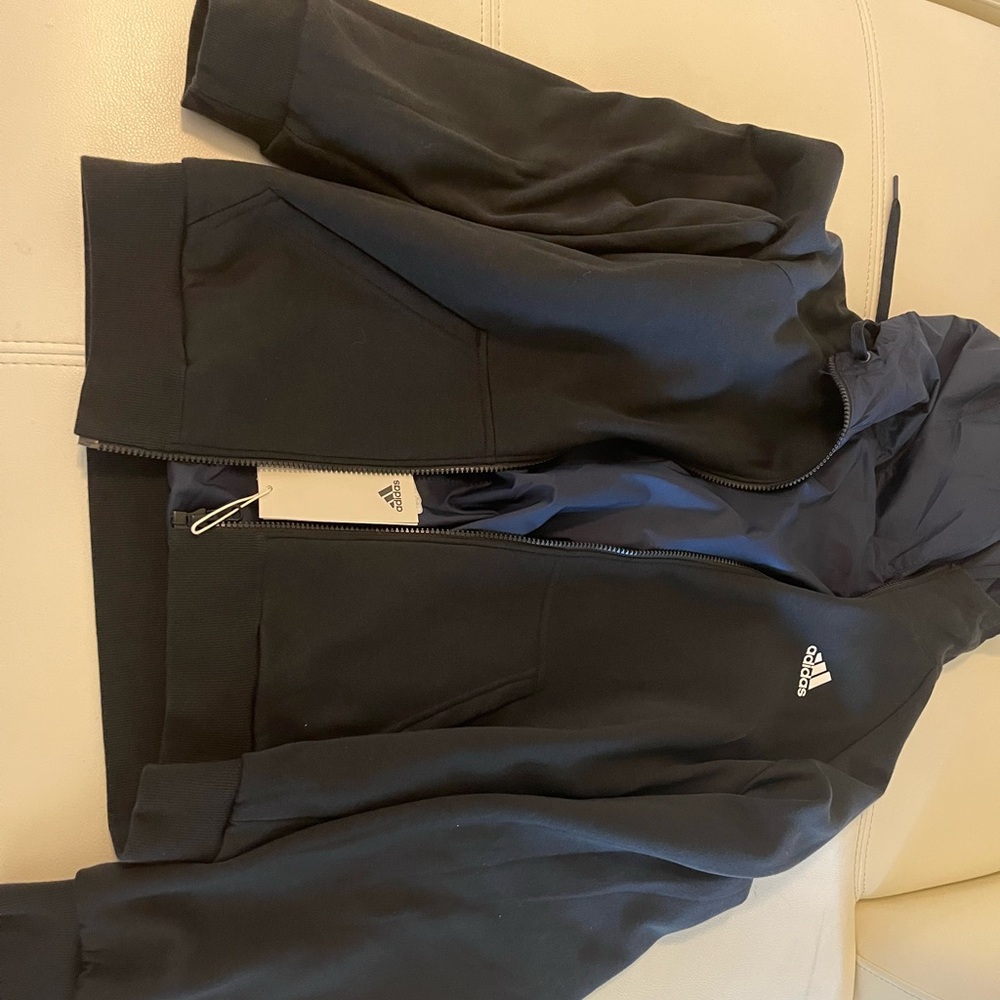 Adidas Navy and Black Jacket with Logo